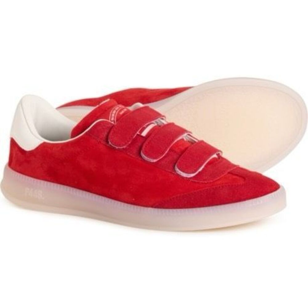 P448 Monza Suede Leather Low Top Sneaker Coral Red/White 39 (8.5-9)